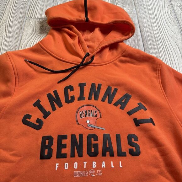 Cincinnati Bengals Throwback Helmet Logo Hoodie Men’s L Orange NFL Ultra NWT - Picture 2 of 13